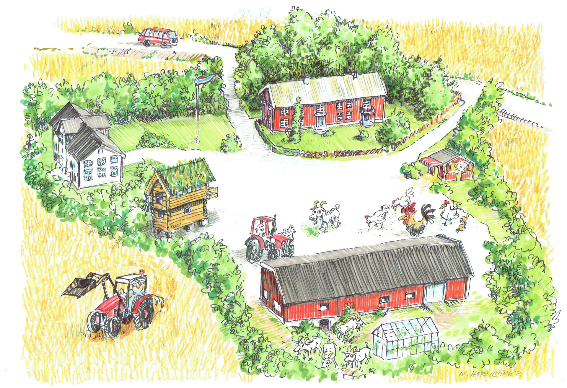 Eggan Nedre - gården sett ovenfra